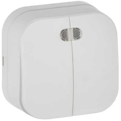 GLORY Выключатель 2-клавишный для открытой установки с индикацией 10А ВС20-2-1-ХБм белый матовый IEK