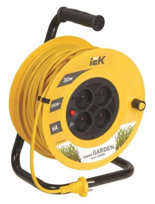Сетевой удлинитель IEK Garden 30м (4 розетки) желтый/черный (пакет ПЭ)