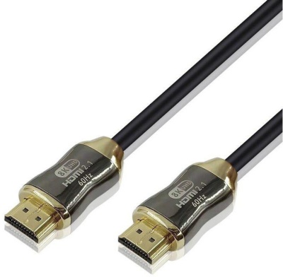 Кабель HDMI 19M/M,ver. 2.1, 8K@60 Hz 2m метал разъемы, нейлоновая оплетка Telecom <TCG300-2M> VCOM HDMI (m) - HDMI (m) 2м (TCG300-2M)