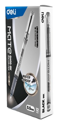 Ручка роллерн. Deli EQ400-BK черные линия 0.5мм