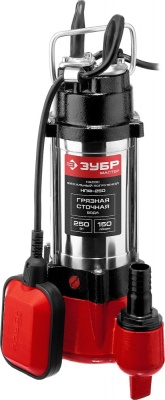 Садовый насос фекальный Зубр НПФ-250 250Вт 9000л/час