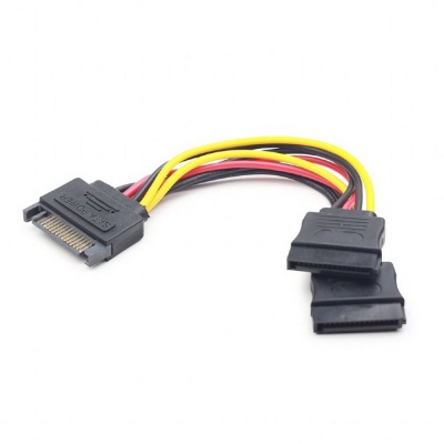 Кабель Cablexpert Кабель питания SATA Cablexpert CC-SATAM2F-01, 15pin (M)/2x15pin(F), на 2 SATA устр, 15см {400} (086394)