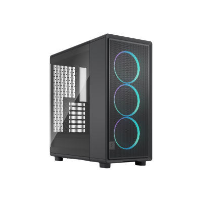 Корпус ПК без блока питания/ Case Fractal Design Epoch TG RGB Light Tint, Midi-Tower, 3x120mm ARGB, 2xUSB-A 3.2 + 1xUSB 3.2 Type-C ATX, mATX, mITX, Black