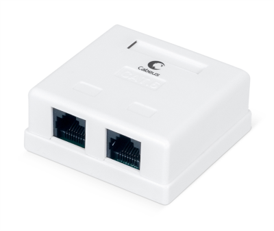Розетка компьютерная rj-45(8p8c), категория 6, двойная Cabeus WS-8P8C-Cat.6-2 Розетка компьютерная RJ-45(8P8C), категория 6, двойная, внешняя, Dual IDC (WS-8P8C-Cat.6-2)