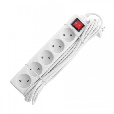 СТАРТ (4670012297772) Удлинитель  5 розеток.  С/У S 5x5 - V. Заземления нет.  Кнопка включения. Длина провода 5,0 м.