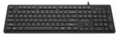 Аксессуары Philips Проводная Клавиатура SPK6264, USB 2.0 104 клав,  русская заводская раскладка, чёрный (SPK6264B/60)