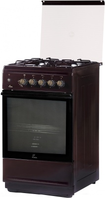 Плита Газовая Flama N FG 24237 B коричневый (стеклянная крышка) реш.сталь