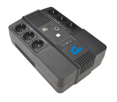 Источник бесперебойного питания Связь инжиниринг ИБП линейно-интерактивный, 800ВА/480Вт, напольный, 6xSchuko (4 batt+ 2 surge), USB, 2 года гарантия, Россия (СИПБ08БА.6-11/ЛИ Schuko)