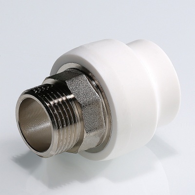 Муфта комбинированная 40x1' НР под ключ полипропиленовая PPR белая