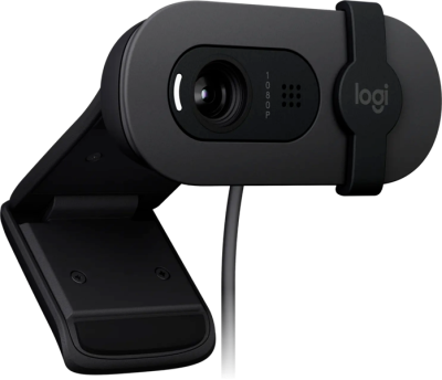 Веб-камера Logitech Webcam Brio 100, 1920x1080, GRAPHITE, защитная шторка, [960-001585] (960-001585)