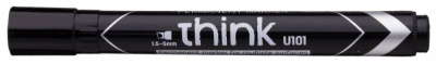 Маркер перманентный Deli EU10120 Think скошенный пиш. наконечник 1.5-5мм черный