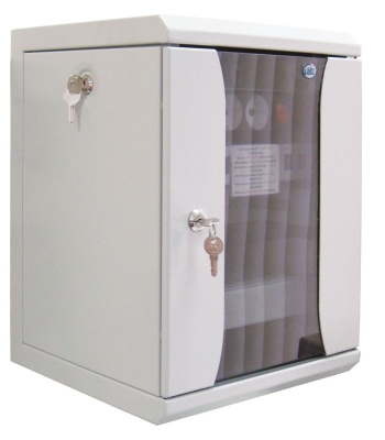 Шкаф коммутационный ЦМО ШРН-8.255-10 8U 320x305мм пер.дв.стекл серый
