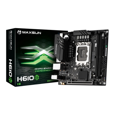 Материнская плата MAXSUN MS-Challenger H610ITX 2Lan V3, LGA1700, H610, 2*DDR4 2*SATA3, M.2, 2*USB 3.2, 3*USB 2.0, 1*PCIEx16, 2*HDMI+DP, mITX (MS-Challenger H610ITX 2Lan V3)