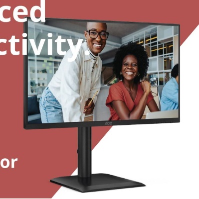 МОНИТОР 23.8" AOC 24E4UJ Black с поворотом экрана (IPS, 1920x1080, 120Hz, 4 ms, 178°/178°, 300 cd/m, 1500:1, +HDMI, +DP)