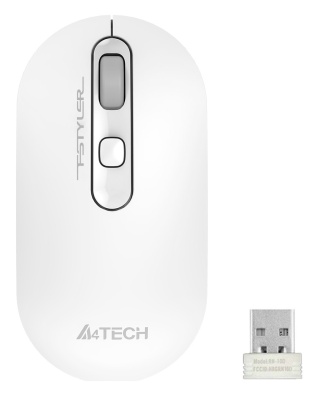 Мышь A4Tech Fstyler FG20 белый оптическая (2000dpi) беспроводная USB для ноутбука (4but)
