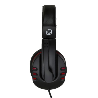 Наушники с микрофоном Оклик HS-L380G ABBADON черный/красный 1.8м мониторные оголовье (JD-032)