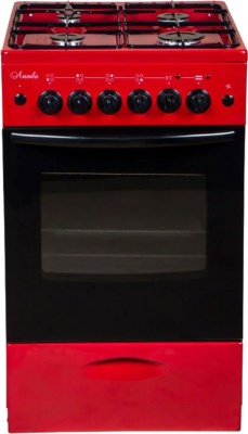 Плита Газовая Лысьва ГП 400 МС-2у вишневый (стеклянная крышка)