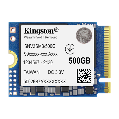 Твердотельный накопитель SSD M.2 2230 Kingston 500Gb NV3 Series <SNV3SM3/500G> (PCI-E 4.0 x4, up to 5000/3000Mbs, 3D NAND, NVMe, 160TBW, 22х30mm)