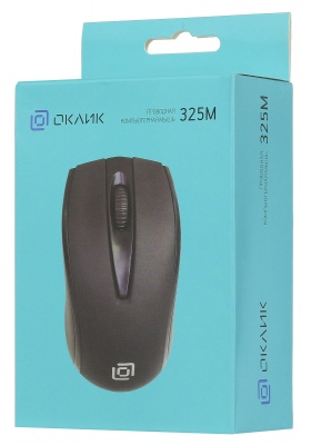 Мышь Оклик 325M черный оптическая (1000dpi) USB (2but)