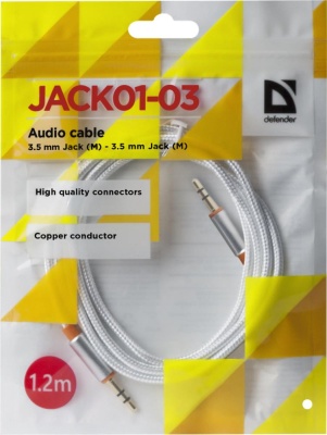 Кабель AUDIO 3.5MM 1.2M JACK M- JACK M 87513 DEFENDER