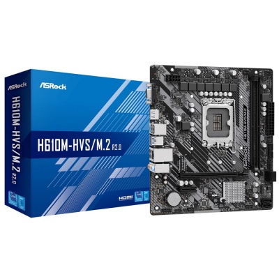 Материнская плата Asrock H610M-HVS/M.2 R2.0 Soc-1700 Intel H610 2xDDR4 mATX AC`97 8ch(7.1) GbLAN+VGA+HDMI