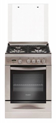 Плита Газовая Gefest ПГ 6100-04 0004 нержавеющая сталь (стеклянная крышка) реш.чугун