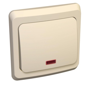 Systeme electric BC10-005K ЭТЮД С/У 1-клавишный ВЫКЛЮЧАТЕЛЬ с подсветкой 10 АХ,КРЕМОВЫЙ, Россия
