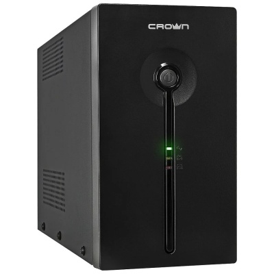 CROWN ИБП CMU-SP800COMBO USB { 800VA\480W, корпус металл, 1x12V/9AH, розетки 4*IEC С13 + 2*EURO + 1*IEC С13, AVR, съёмный кабель питания 1.8 м, порт RJ11/45, порт USB, LED}