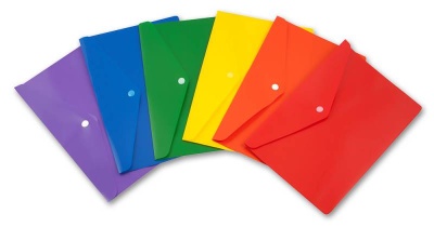 Конверт на кнопке Бюрократ -PK804A5NOR A5 непрозрачный пластик 0.18мм оранжевый