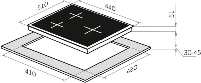 Газовая варочная поверхность Maunfeld EGHE.43.33CW\G белый