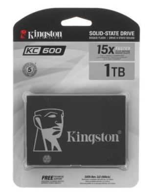 Твердотельный диск 1TB Kingston KC600, 2.5", SATA III, [R/W - 550/520 MB/s]