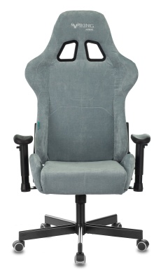 Кресло игровое Бюрократ VIKING KNIGHT Fabric серо-голубой Light-28 с подголов. крестовина металл