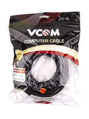 Кабель HDMI AM/DVI(24+1)M, 10м, CU, 1080P@60Hz, 2F, VCOM <CG484GD-10M> VCOM HDMI (m) - DVI-D (m) (CG484GD-10M)