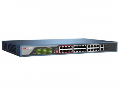 24 RJ45 100M PoE с грозозащитой 6кВ, 1-8 порты с высоким приоритетом Hikvision DS-3E0326P-E(B)