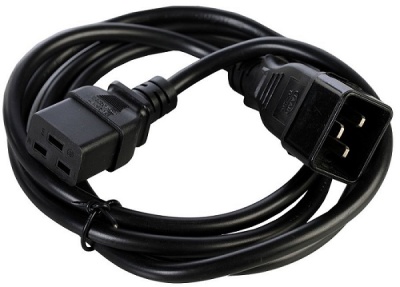 Шнур (кабель) питания с заземлением IEC 60320 C19/IEC 60320 C20, 16А/250В (3x1,5), длина 3 м. (R-16-Cord-C19-C20-3)