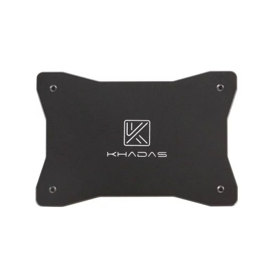 Аксессуары Khadas Heavy Metal Plate For DIY Case, with Khadas LOGO, Black, CNC Carving, KCS-MP-001