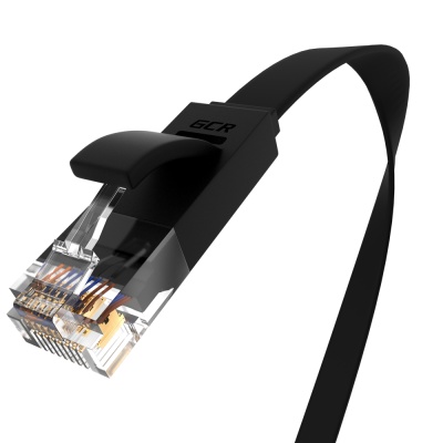 Greenconnect Патч-корд PROF плоский прямой 10.0m, UTP медь кат.6, черный, позолоченные контакты, 30 AWG, GCR-LNC616-10.0m, ethernet high speed 10 Гбит/с, RJ45, T568B Greenconnect RJ45(m) - RJ45(m) Cat.6 U/UTP LSZH 10м (GCR-LNC616-10.0m)