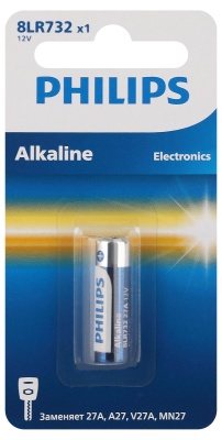 Philips Батарейки 8LR732/51 алкалиновые 12v, MN27-1BL (1/20/200/22400). Блистер 1 шт.