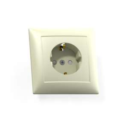 Розетка 1-м СП Селена РС16-400 16А IP20 с заземл. защ. шторки сл. кость Кунцево 8151