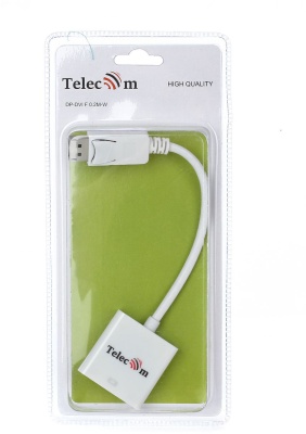 Кабель-переходник DP --> DVI-F 0,2m , Telecom (TA557) VCOM Telecom DP  —  DVI-F 0,2m (TA557)