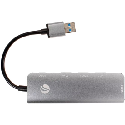 VCOM CU4383 Адаптер концентратор Type-C --> 4 port USB3.0 HUB+PD, Alum Shell  VCOM <CU4383>[4895182217720]