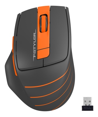 Мышь A4Tech Fstyler FG30S серый/оранжевый оптическая (2000dpi) silent беспроводная USB (6but)