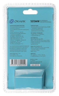 Мышь Оклик 505MW белый оптическая (1000dpi) беспроводная USB (3but)