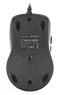 Мышь A4Tech V-Track Padless N-70FX черный оптическая (1600dpi) USB (7but)