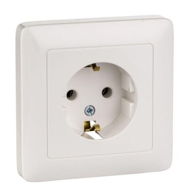Systeme electric RS16-134-B ХИТ С/У РОЗЕТКА с заземлением без шторок 16А, 250В, БЕЛЫЙ. Россия