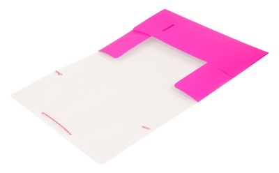 Папка на резинке Бюрократ Double Neon DNE510PINK A4 пластик кор.30мм 0.5мм розовый