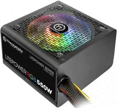 Блок питания Thermaltake ATX 550W Litepower RGB 550 (24+4+4pin) APFC 120mm fan color LED 5xSATA RTL