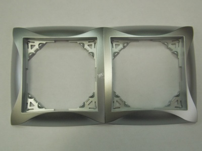 ДУЭТ Рамка 2 поста серебро