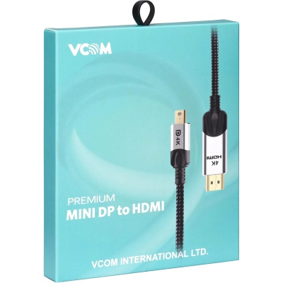 Кабель-переходник miniDisplayPort M-> HDMI M 4K@60Hz 1.8m VCOM (CG615M-1.8M) Кабель-переходник VCOM Mini DisplayPort M/HDMI M (CG615M-1.8)