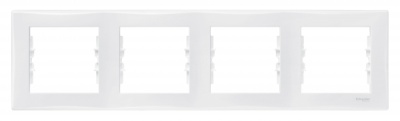Sedna Рамка 4 поста горизонтальная белый